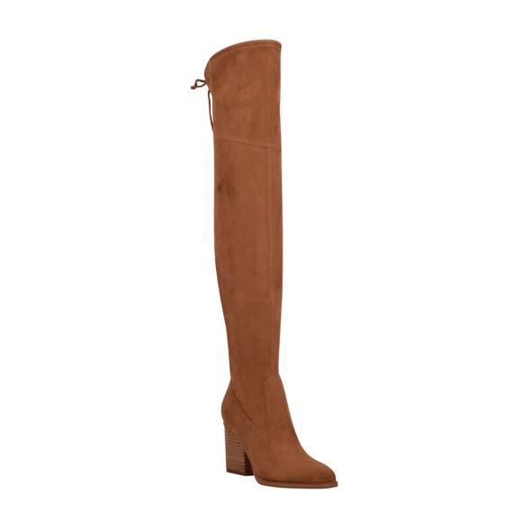 New Marc Fisher LTD Okun Over the Knee Boot in Medium Natural Faux Suede Size 8 - Picture 1 of 9